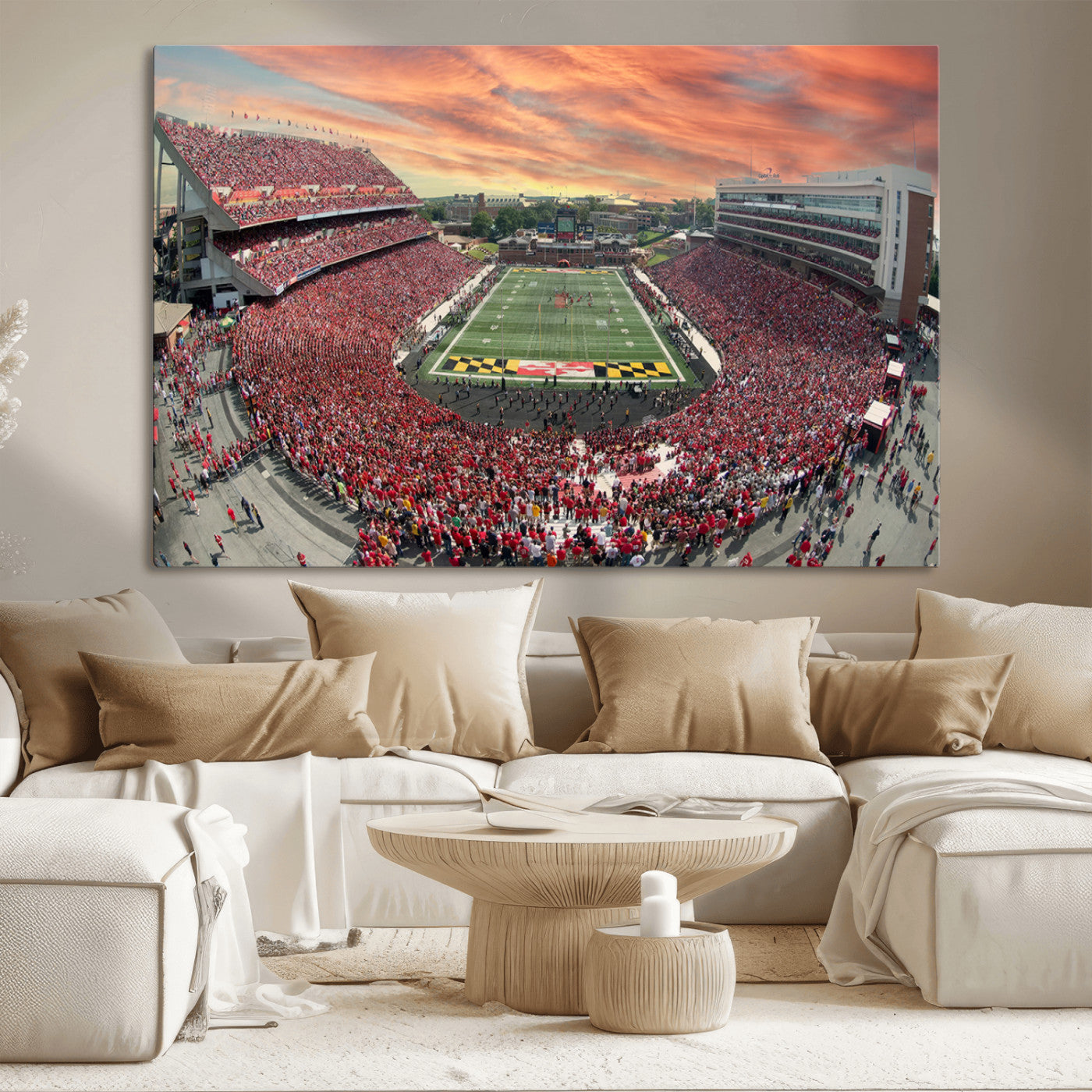 MGV-CV-36X24 - University of Maryland Terrapins Football Team Print - College Park SECU Stadium Wall Art Canvas
