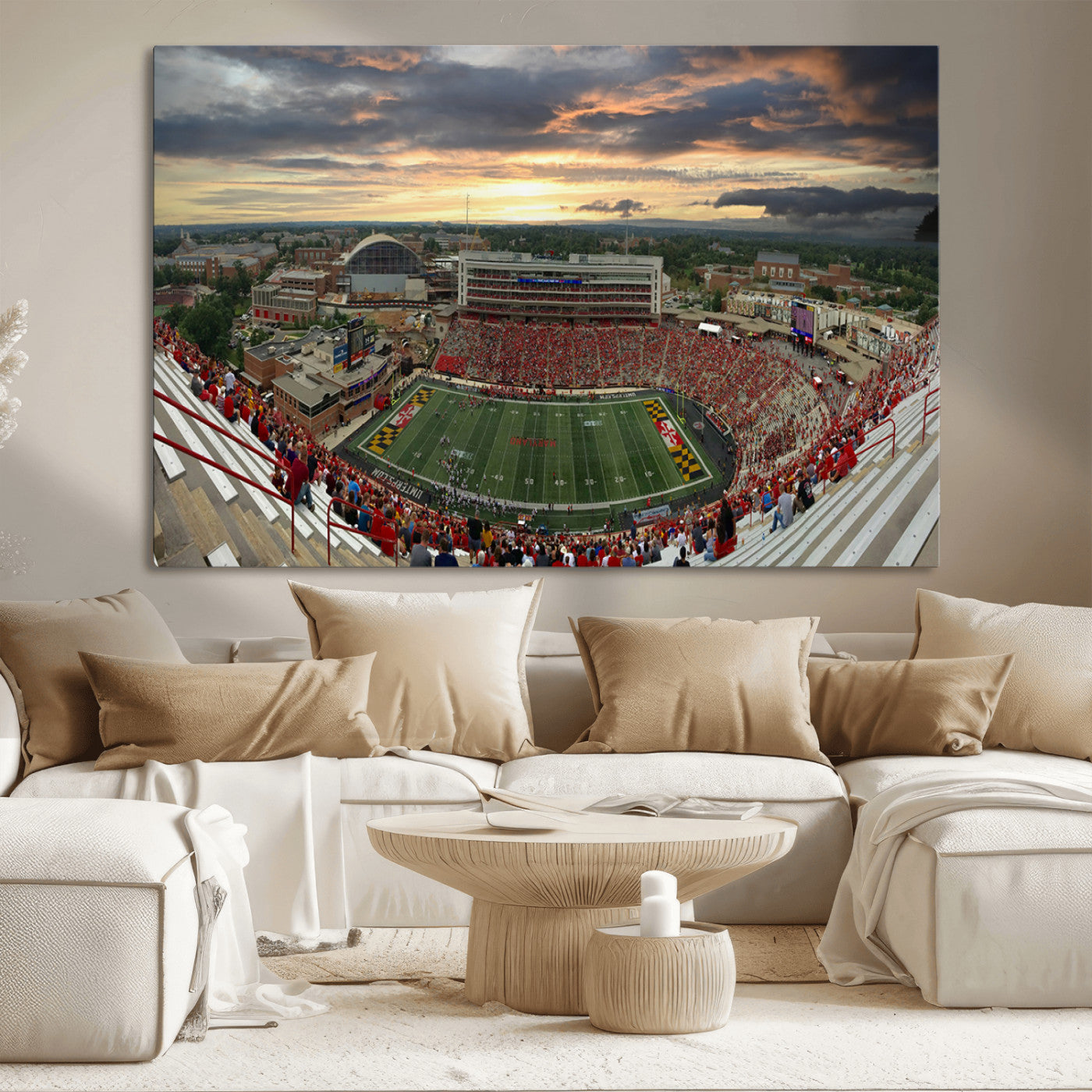 MGV-CV-36X24 - University of Maryland Terrapins Football Team Print - College Park SECU Stadium Wall Art Canvas