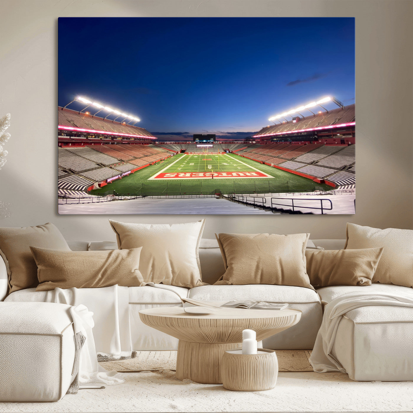 MGV-CV-36X24 - Rutgers Scarlet Knights Football Team Print - Piscataway SHI Stadium Wall Art Canvas Print