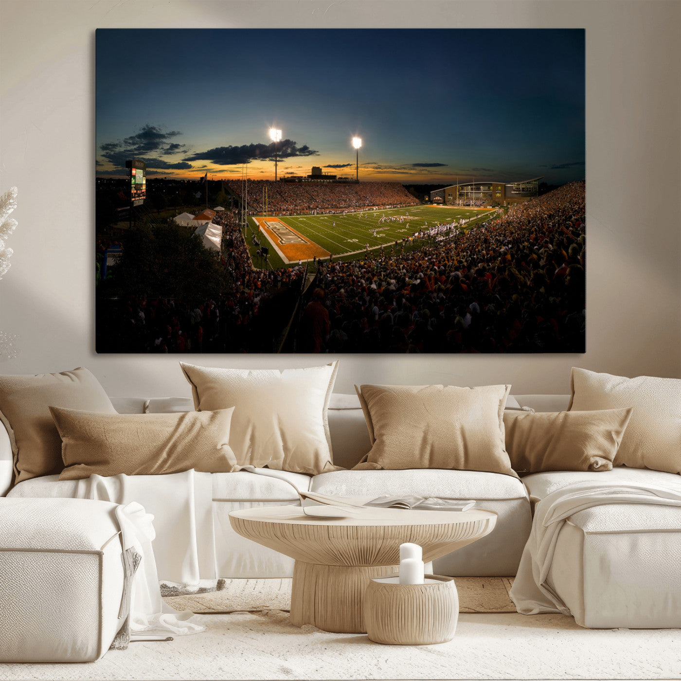 MGV-CV-36X24 - Ball State Cardinals Football Team Print - Muncie Scheumann Stadium Wall Art Canvas Print
