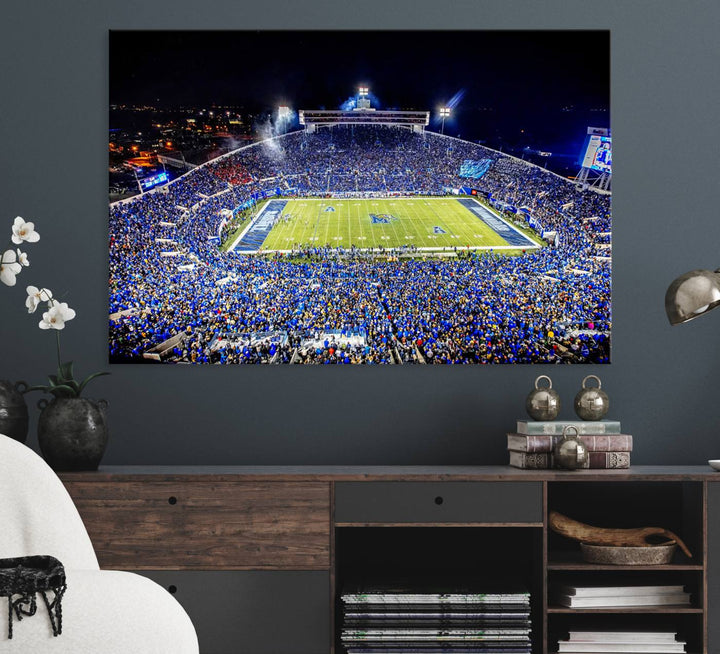 The University of Memphis Tigers Football Team Wall Art Canvas Print shines brightly.