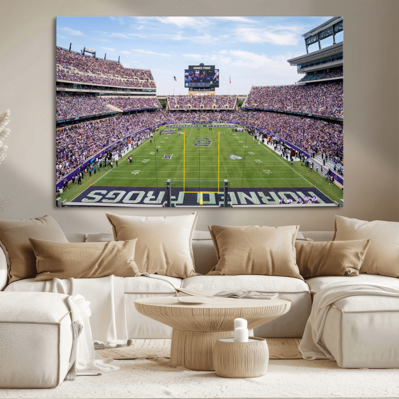 MGV-CV-36X24 - TCU Horned Frogs Football Team Print - Fort Worth Amon G. Carter Stadium Wall Art Canvas Print