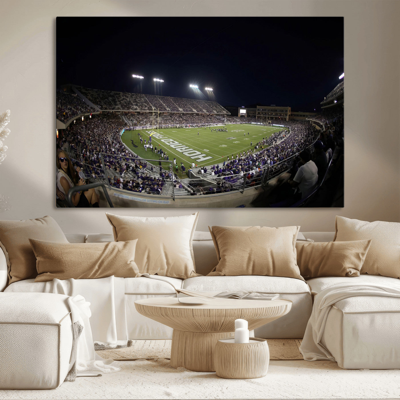 MGV-CV-36X24 - TCU Horned Frogs Football Team Print - Fort Worth Amon G. Carter Stadium Wall Art Canvas Print.