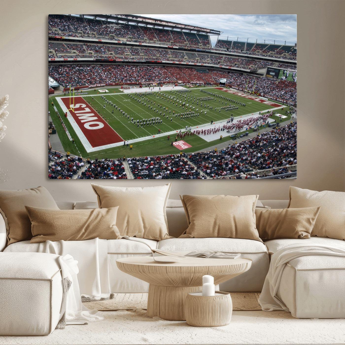 MGV-CV-36X24 - The Temple University Owls Athletics Team Print - Philadelphia Lincoln Financial Field Stadium Wall