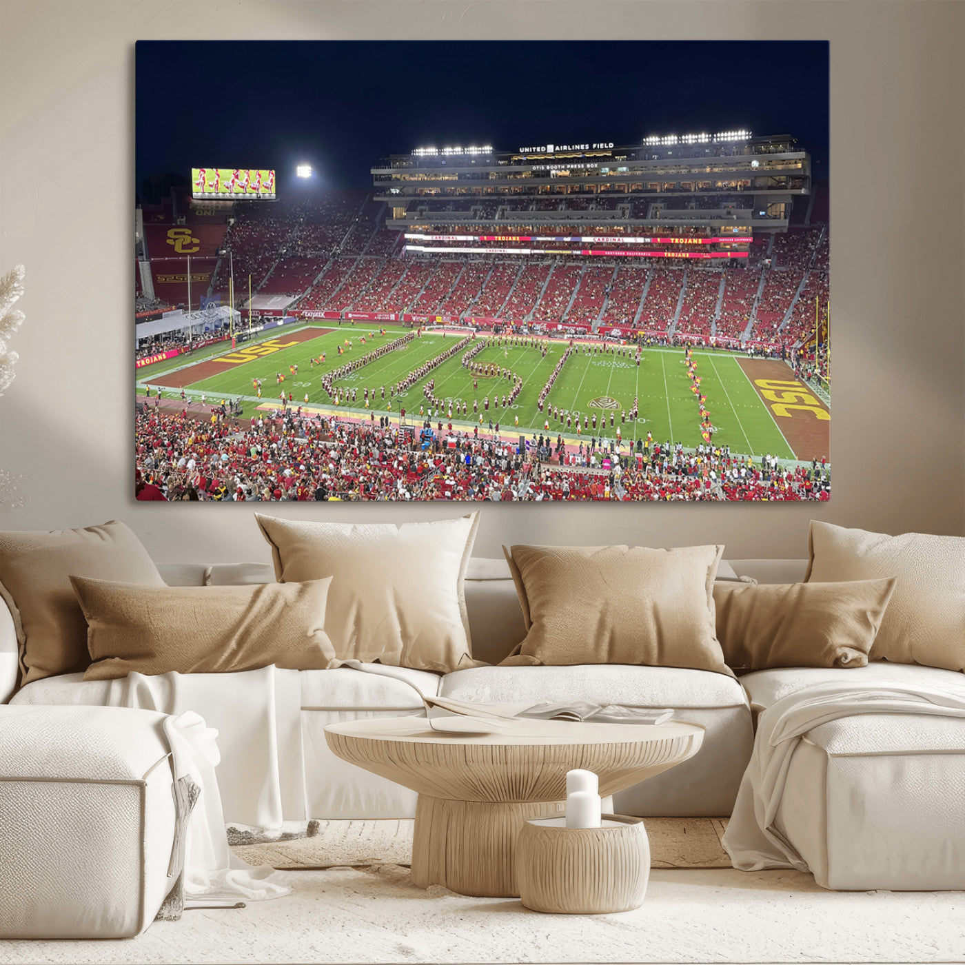 MGV-CV-36X24 - The University of Southern California USC Trojans Football Team Print - Los Angeles Memorial