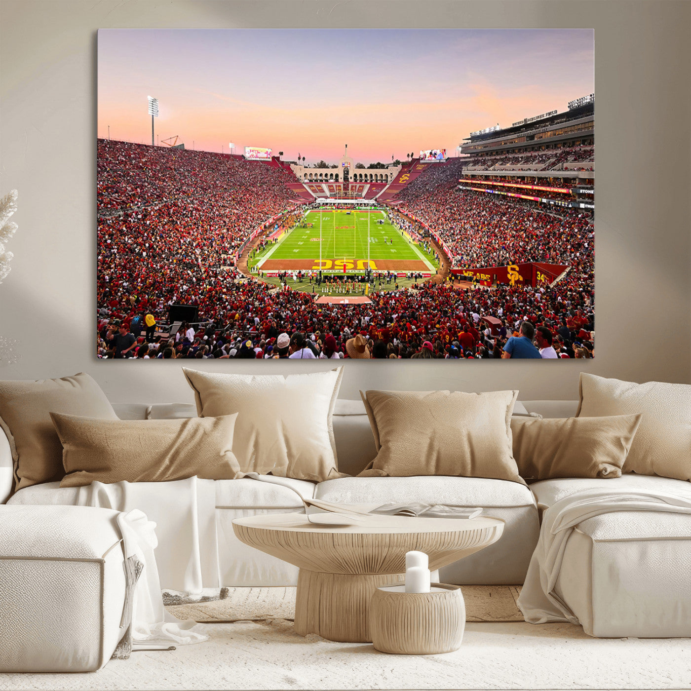 MGV-CV-36X24 - The University of Southern California USC Trojans Football Team Print - Los Angeles Memorial