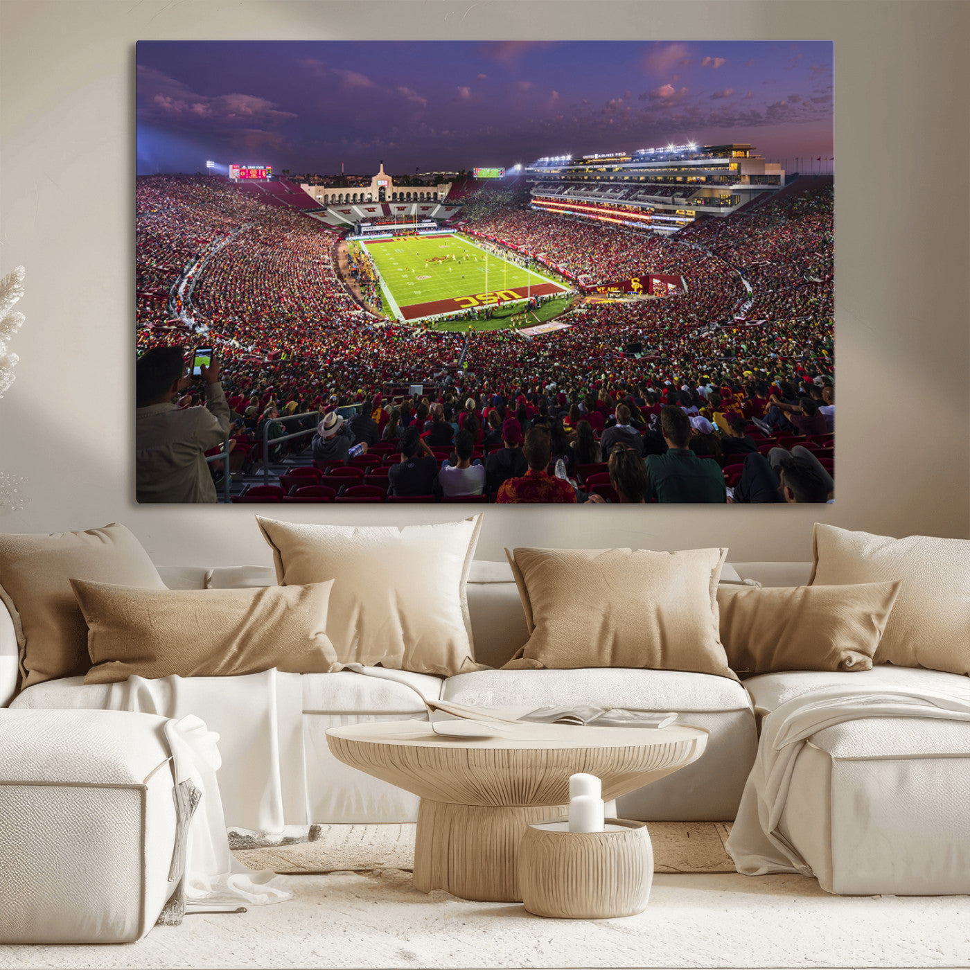 MGV-CV-36X24 - The University of Southern California USC Trojans Football Team Print - Los Angeles Memorial