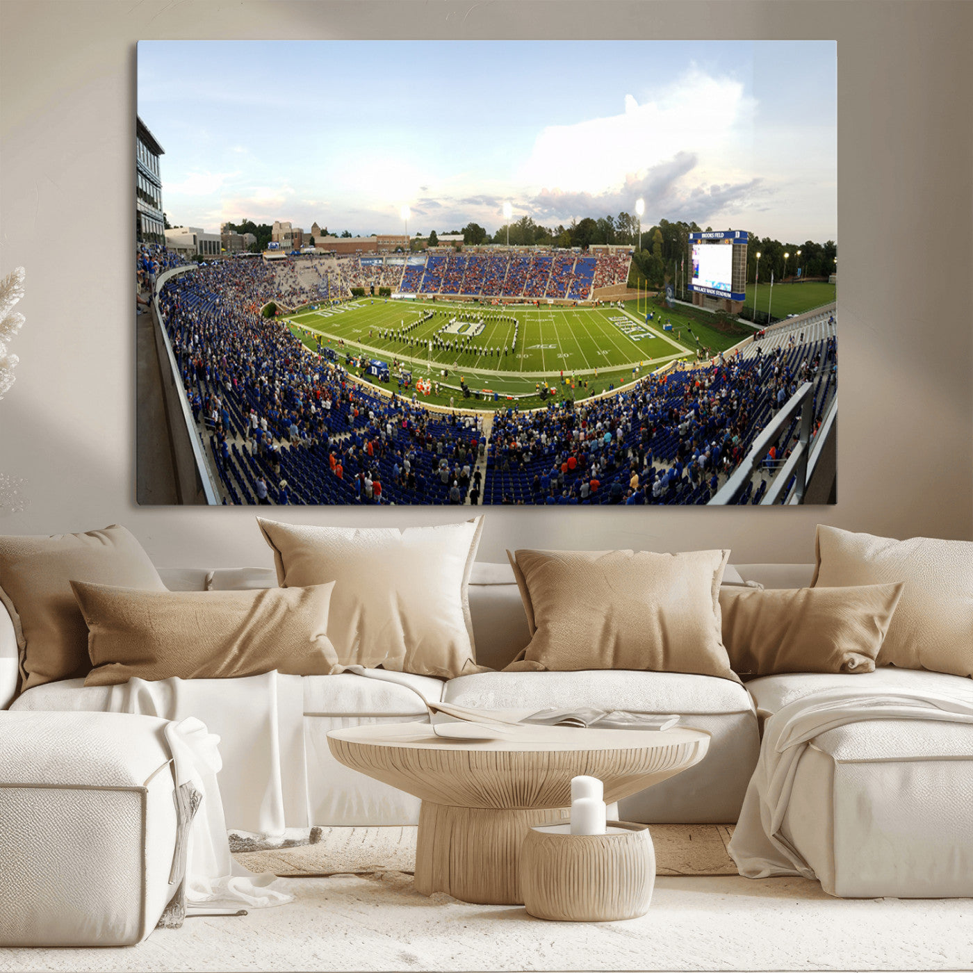 MGV-CV-36X24 - The Duke University Blue Devils Football Team Print - Durham Wallace Wade Stadium Wall Art Canvas