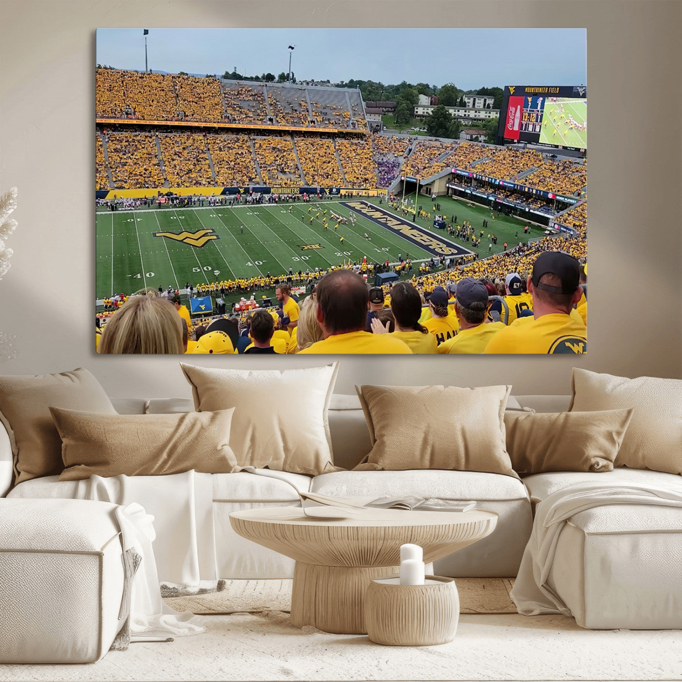 MGV-CV-36X24 - Puskar Stadium Canvas Print Wall Art - Morgantown Print - West Virginia University Mountaineers