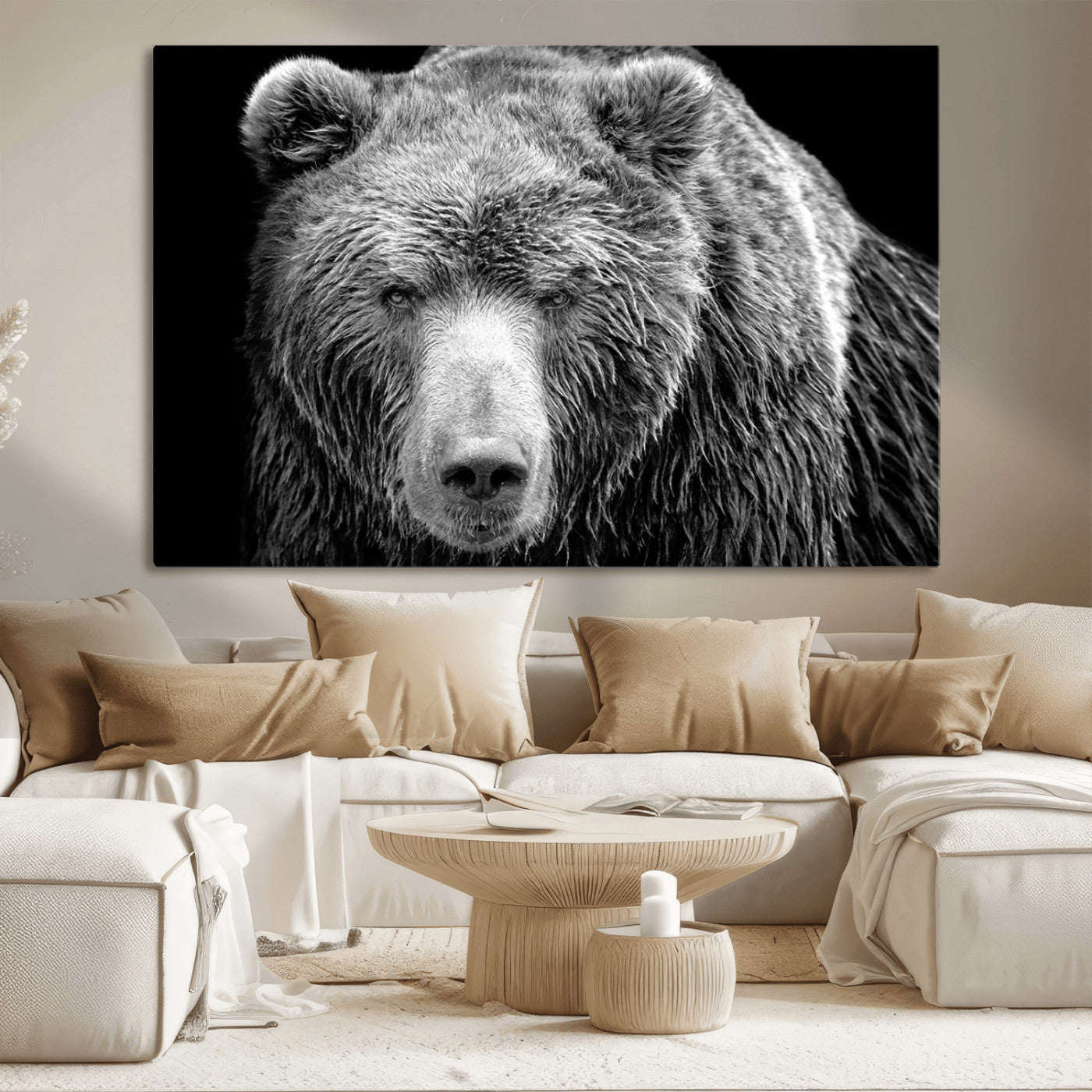 MGV-CV-36X24 - 399 Grizzly Bear Canvas Print | Ready to Hang Wall Art | Rustic Farmhouse & Cabin Decor | Wildlife