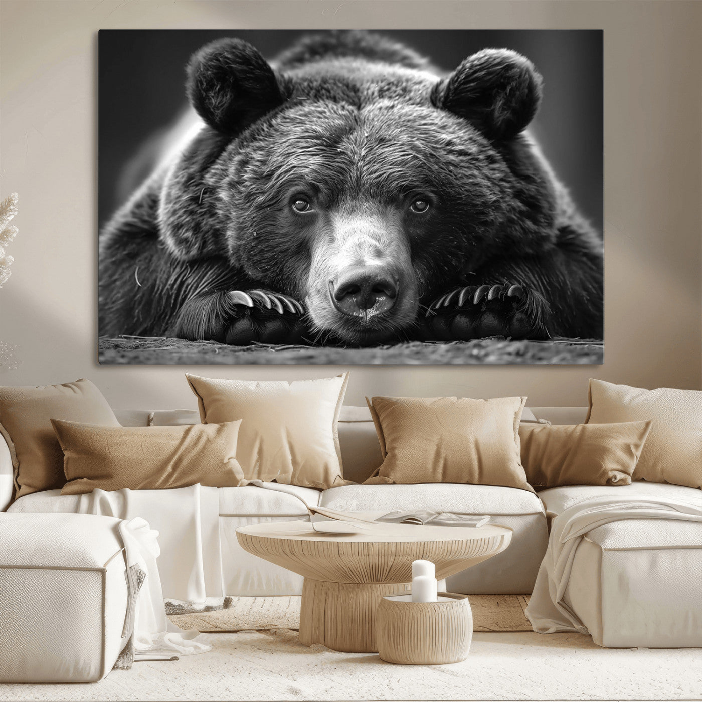 MGV-CV-36X24 - Resting Grizzly 399 Bear Canvas Print | Ready to Hang Wall Art | Rustic Cabin & Farmhouse Decor |