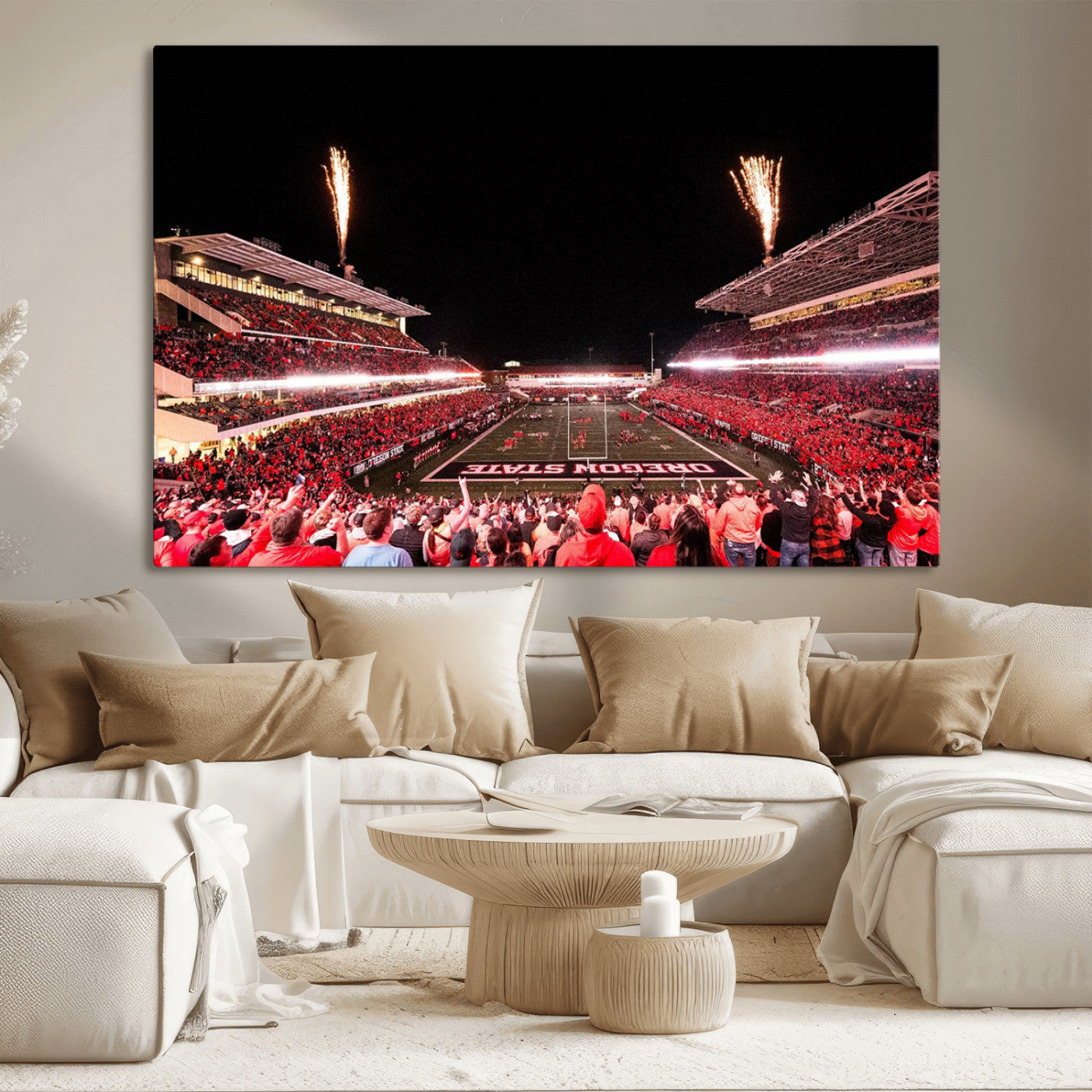 MGV-CV-36X24 - Oregon State Beavers Football Team Print - Corvallis Reser Stadium Wall Art Canvas Print