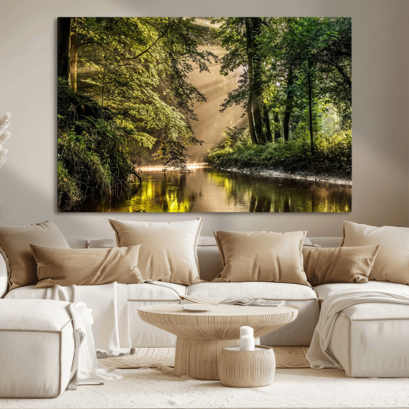 MGV-CV-36X24 - Forest Wall Art Print | River Landscape Wall Art | Perfect for Farmhouse Wall Decor, Cabin Wall Art