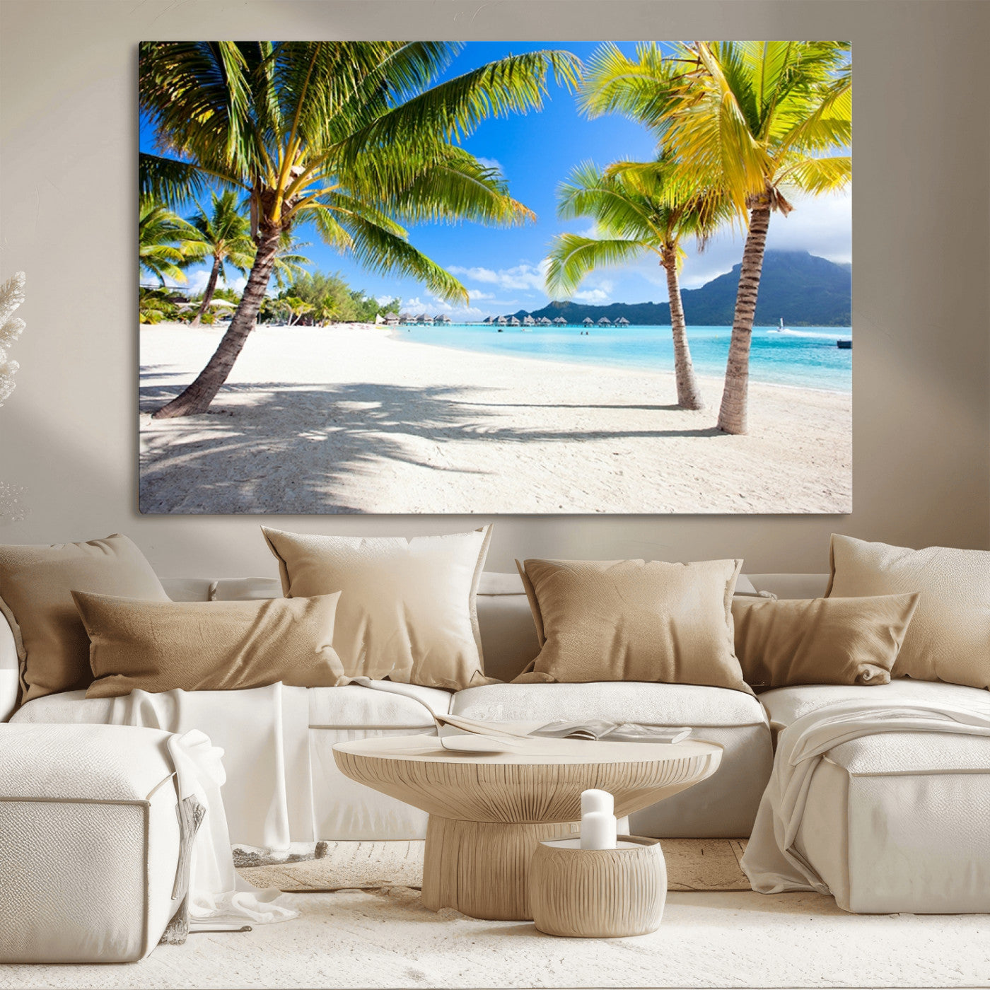 MGV-CV-36X24 - Blue Beach and Sea Wall Art Canvas Print
