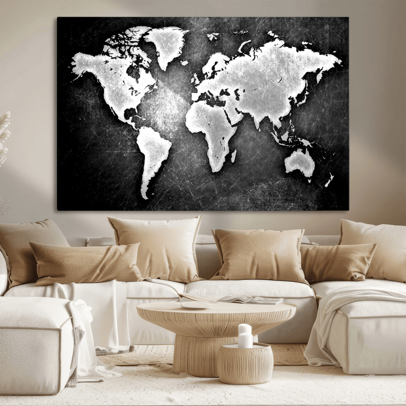 MGV-CV-36X24 - World Map Wall Art Canvas Print – Framed Wall Art for Anniversary Gift or Home Adventure Decor