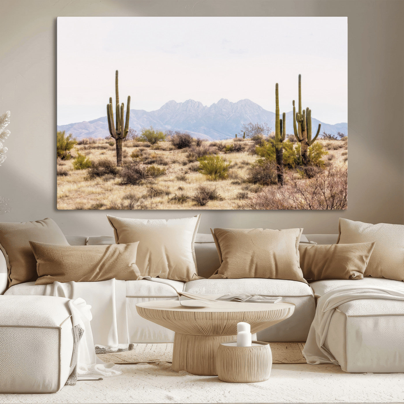 MGV-CV-36X24 - Arizona Desert Wall Art Print | Arizona Desert Canvas Print with Saguaro Cacti | Southwestern