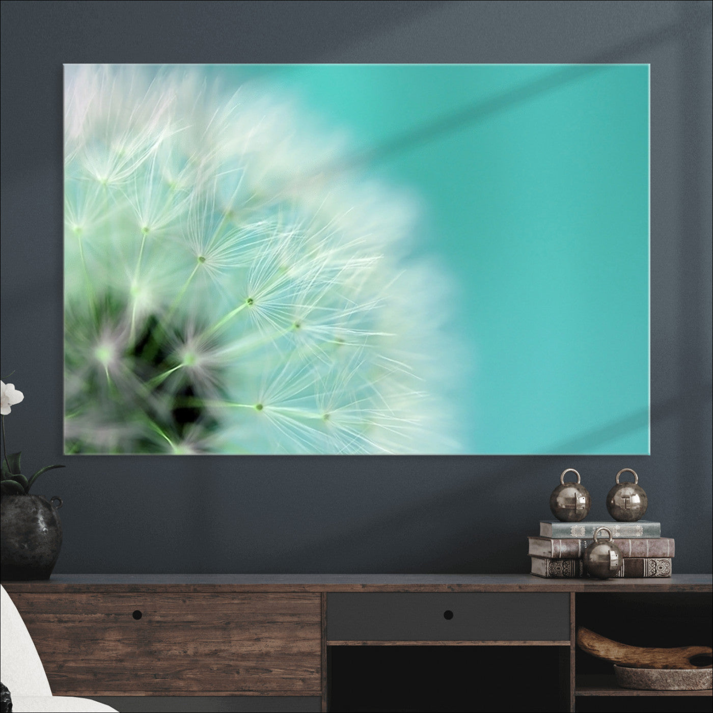 26056-MGV-CV-36X24-DANDELION Flower Wall Art Canvas Print, Canvas Dandelion Floral Wall Art