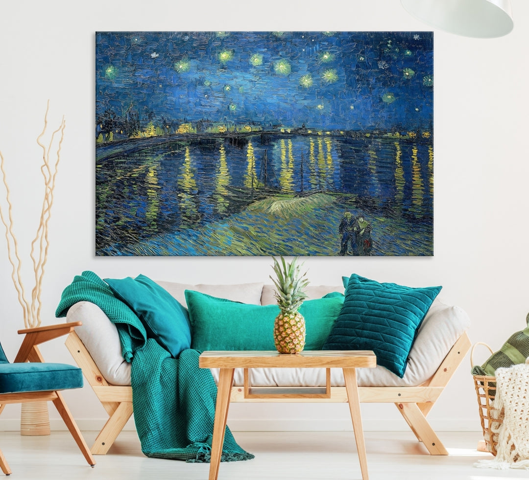 Vincent van Gogh Noche estrellada sobre el Ródano Arte abstracto de la pared Lienzo