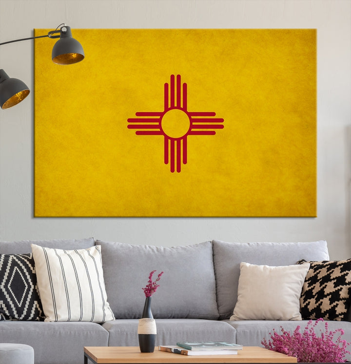 New Mexico States Flag Wall Art Canvas Print