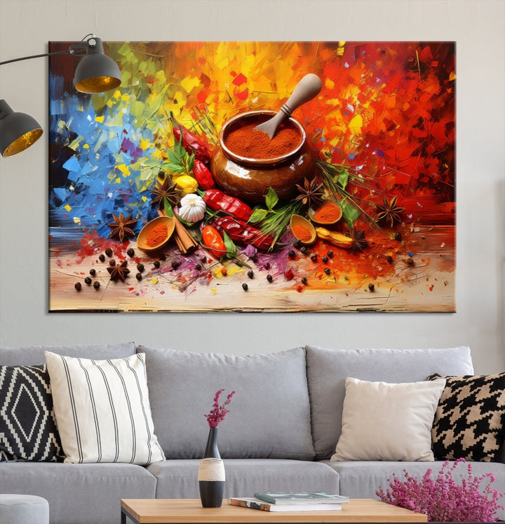 Abstract Spoonful of Spice Art Print Kitchen Herbs and Spices