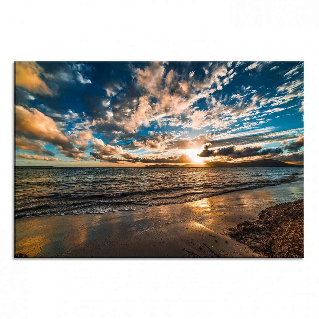 Beach Wall Art - Ocean Sunset Canvas.