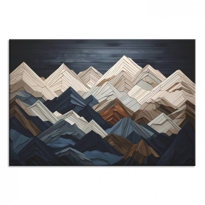 Rustic Mountain Landscape Wall Art Print.