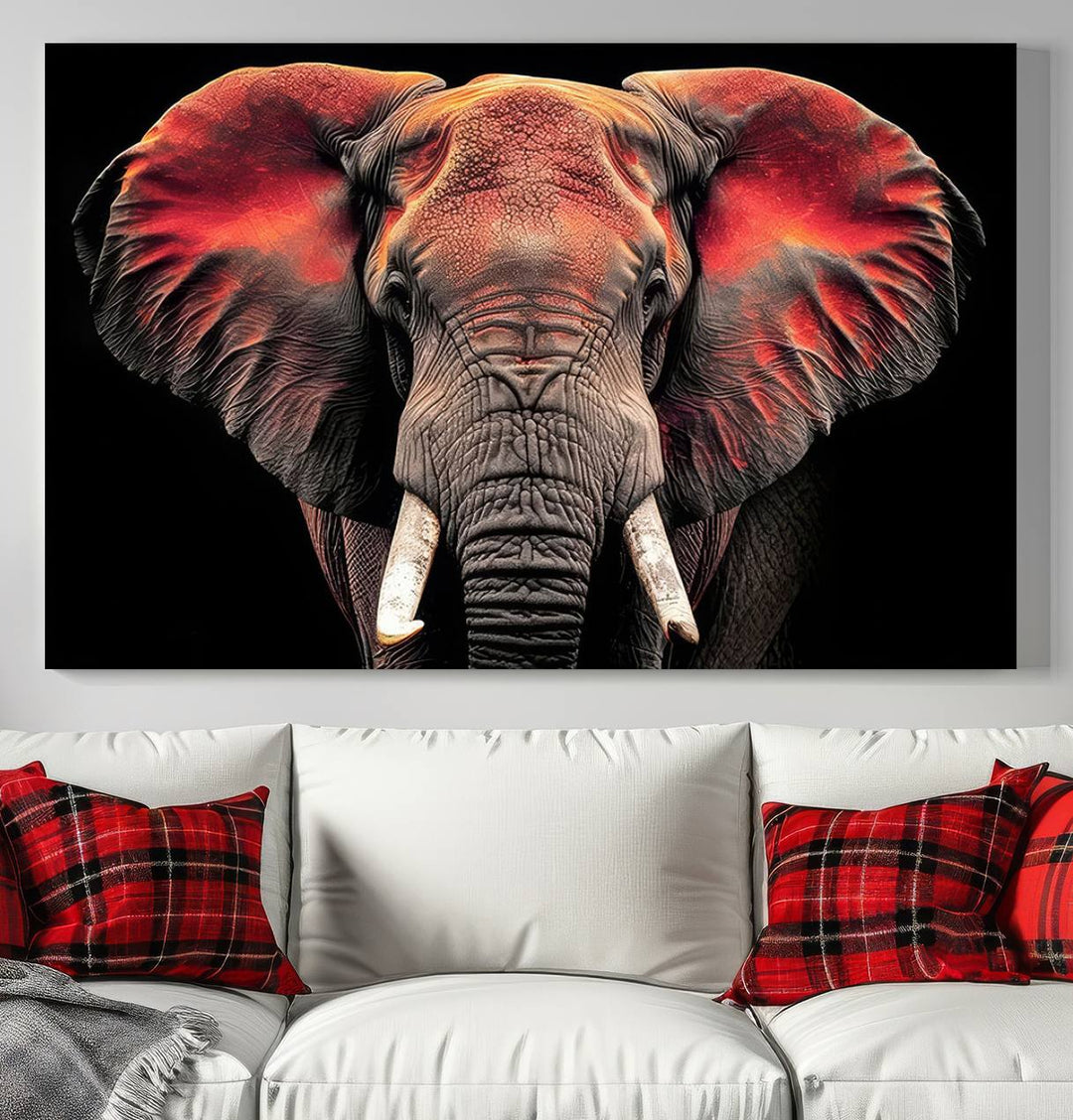 Elephant Wall Art Canvas Print, perfect for animal lovers.