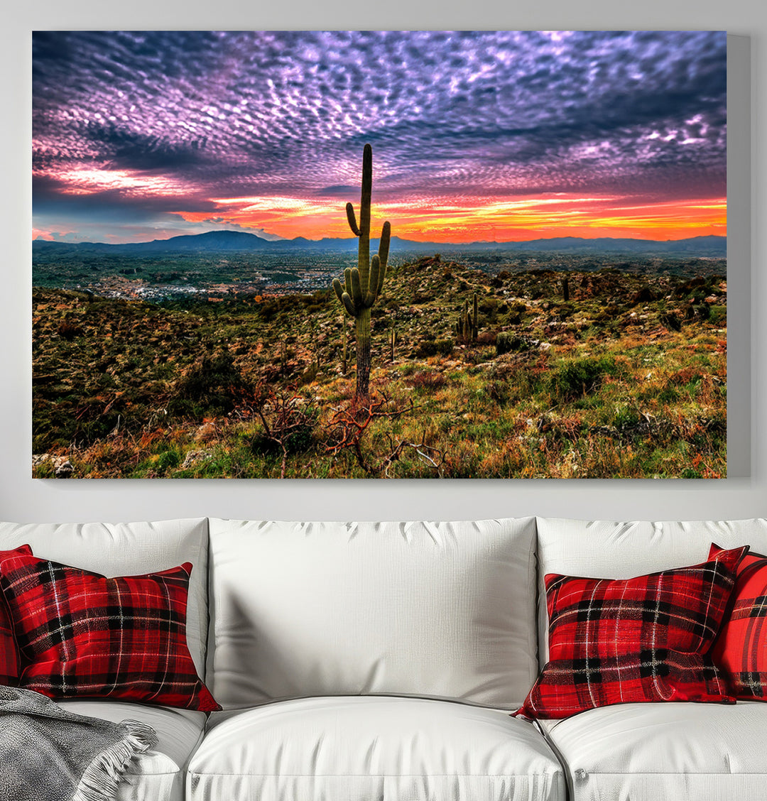 Arizona Desert Sunset Wall Art Canvas Print, Phoenix Wall Art Print