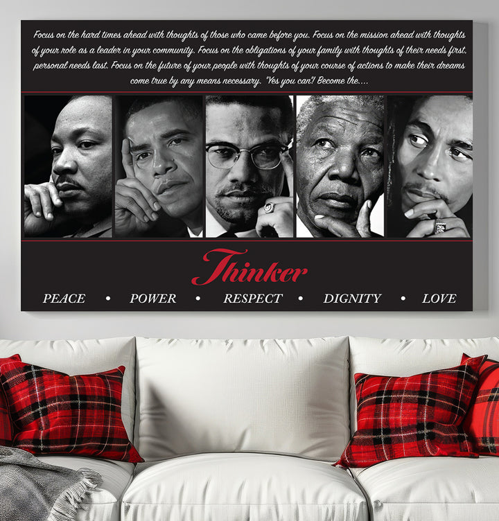 Thinkers of Change - Inspirational Wall Art Featuring Icons of Peace, Power, and Respect | Framed & Ready to Hang