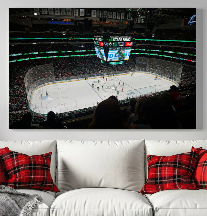 American Airlines Center Dallas Stars Wall Art Canvas Print - Dallas Hockey Arena Stadium Print