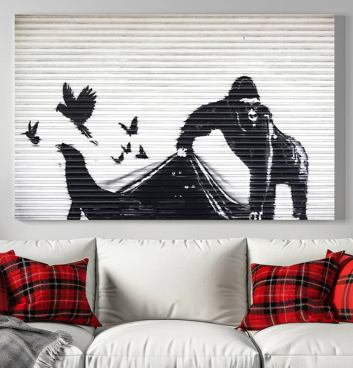 Banksy London Zoo Graffiti Wall Art Canvas Print