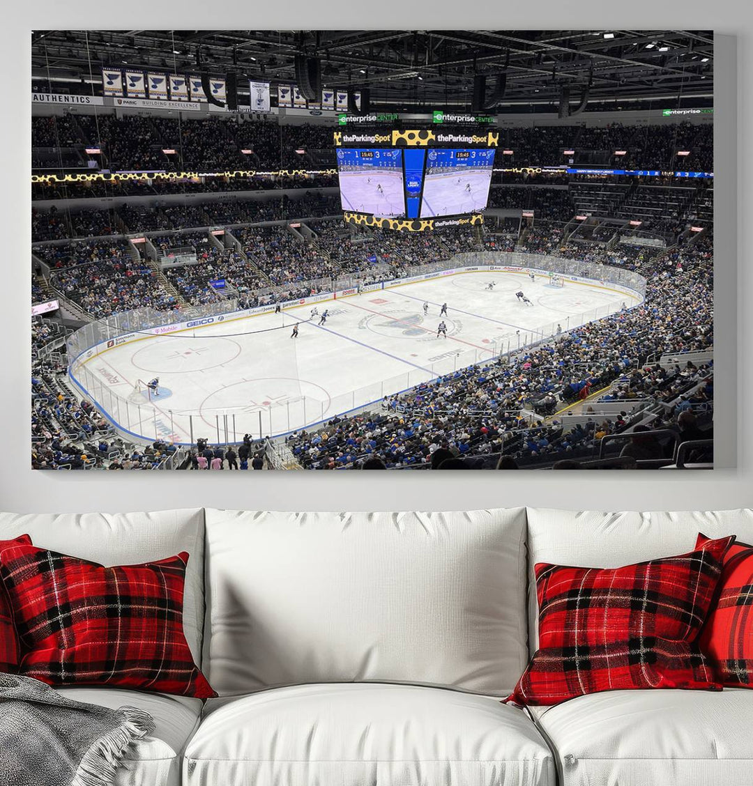 Enterprise Center Missouri St. Louis Blues Hockey Stadium Wall Art Canvas Print