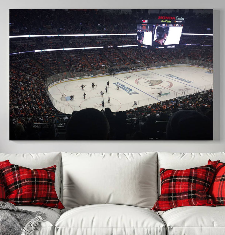 Honda Center California Anaheim Ducks Hockey Stadium Wall Art Canvas Print