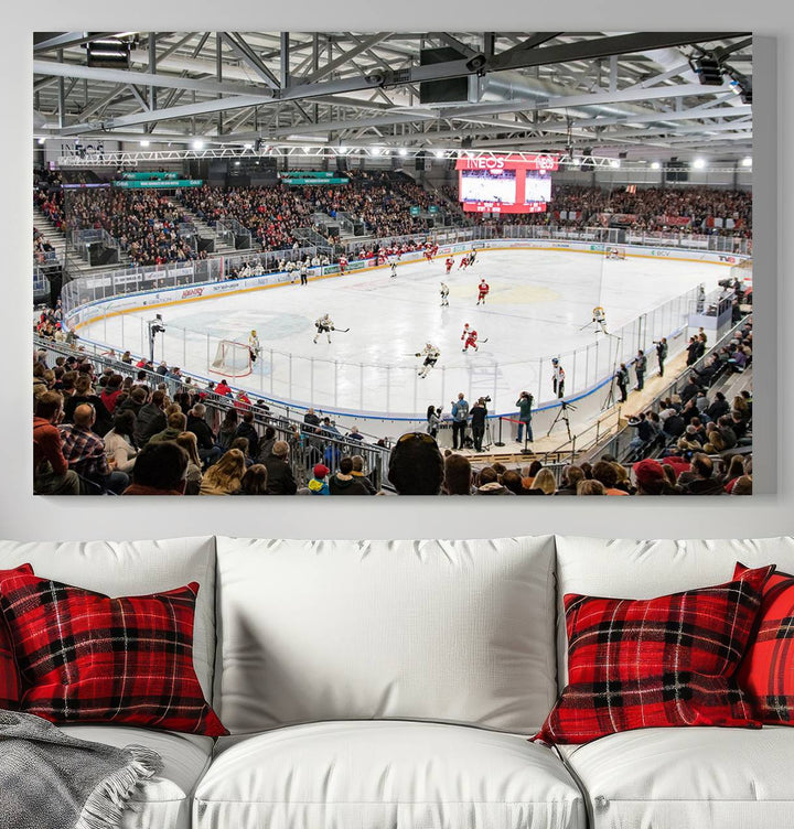 Lausanne Arena Ice Hockey Stadium Wall Art Canvas Print