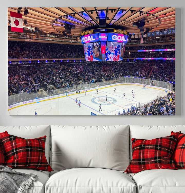 Madison New York Rangers Hockey Stadium Wall Art Canvas Print