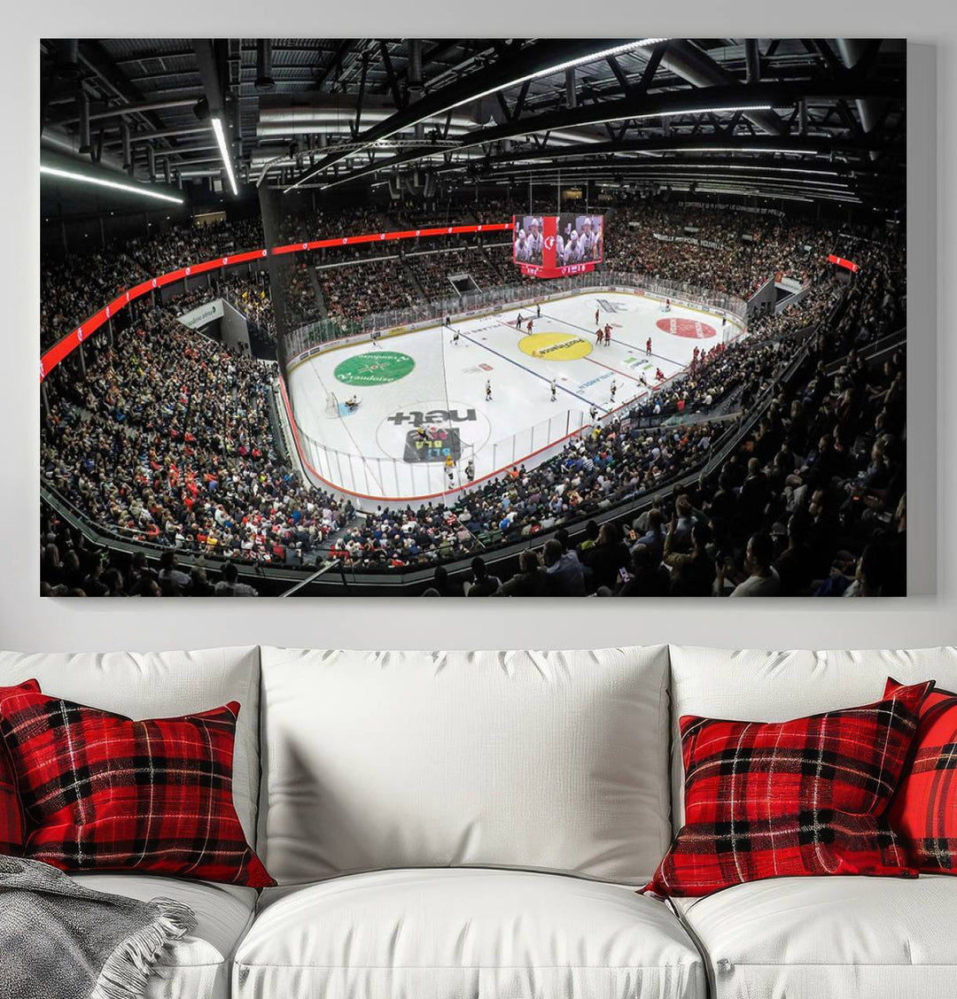 Vaudoise Lausanne Ice Hockey Arena Stadium Wall Art Canvas Print