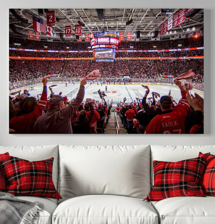 Carolina Hurricanes Ice Hockey Stadium Wall Art Canvas Print