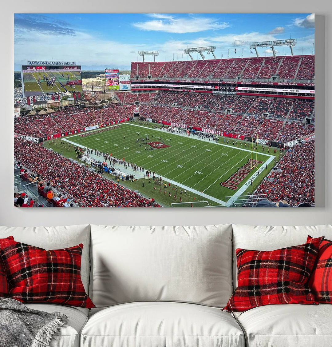 Florida Tampa Raymond James Stadium Wall Art Canvas Print - NFL Football Stadium Print