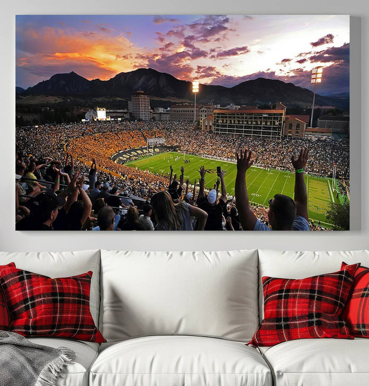 Colorado Buffaloes Football Team Print - Boulder Folsom Field Stadium Wall Art Canvas Print