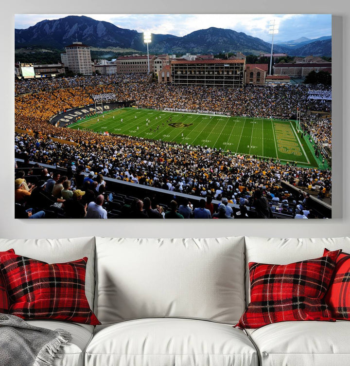 Colorado Buffaloes Football Team Print - Boulder Folsom Field Stadium Wall Art Canvas Print