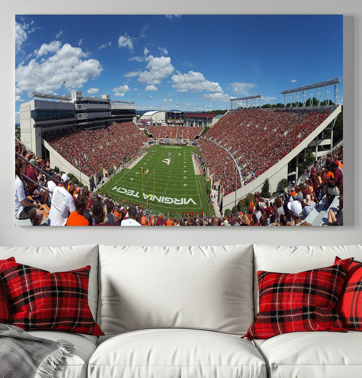 Virginia Tech Hokies Football Team Print - Blacksburg Lane Stadium Wall Art Canvas Print