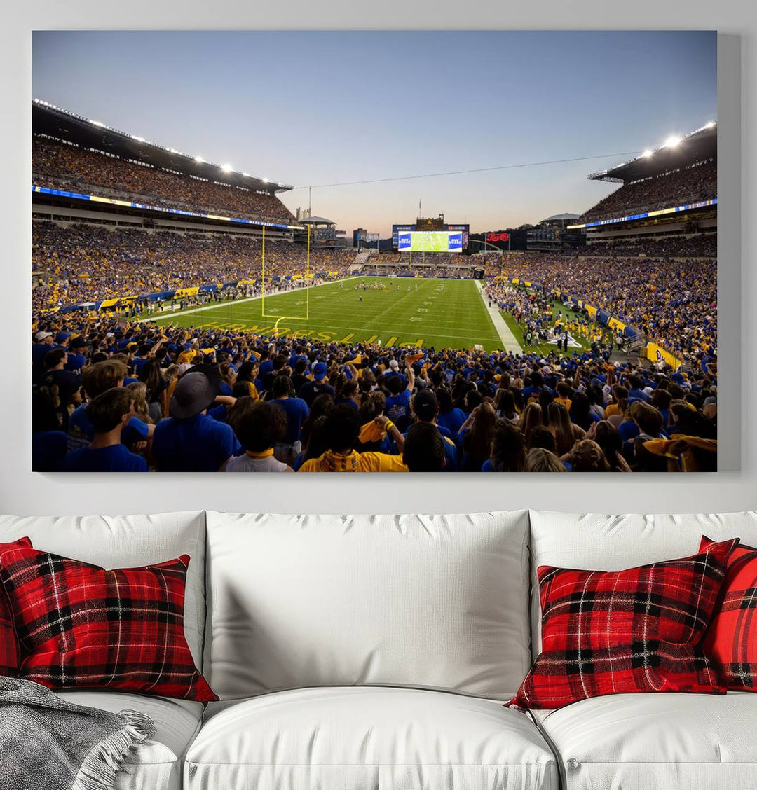 Pittsburgh Panthers Football Team Print - Pittsburgh Acrisure Stadium Wall Art Canvas Print