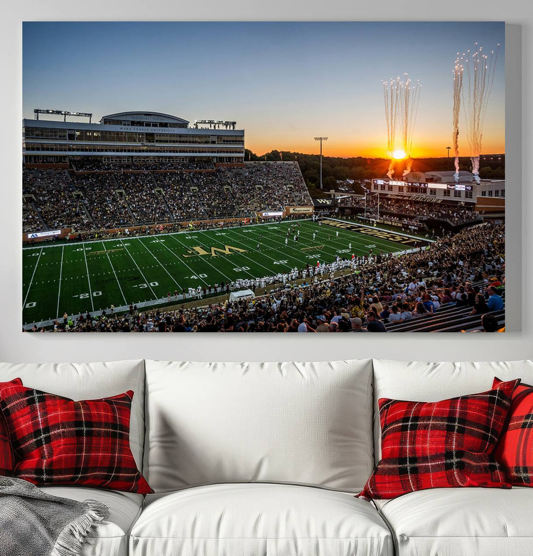 Demon Deacons Football Team Print - Winston-Salem Allegacy Federal Credit Union Stadium Wall Art Canvas Print