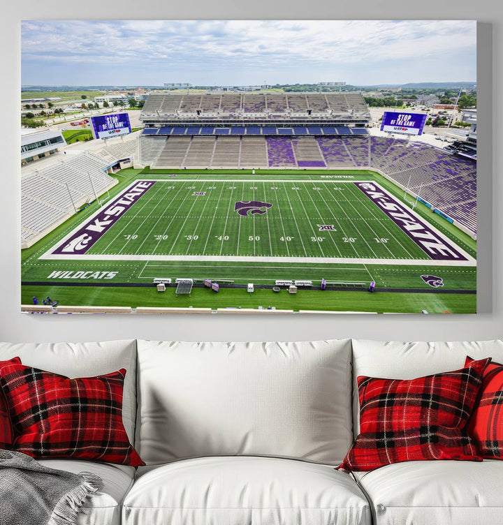 KState Wildcats Football Team Print - Manhattan Bill Snyder Family Football Stadium Wall Art Canvas Print