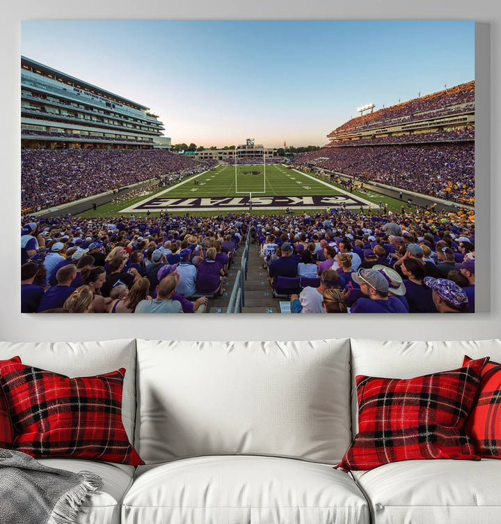 Kansas State University Wildcats Football Team Print - Manhattan Bill Snyder Family Football Stadium Wall Art Canvas Print