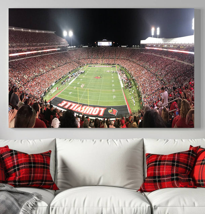 University of Louisville Cardinals Football Team Print - Louisville Cardinal Stadium Wall Art Canvas Print