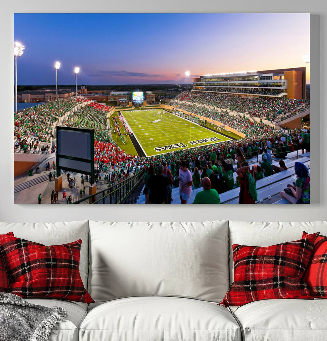 University of North Texas Mean Green Football Team Print - Denton DATCU Stadium Wall Art Canvas Print