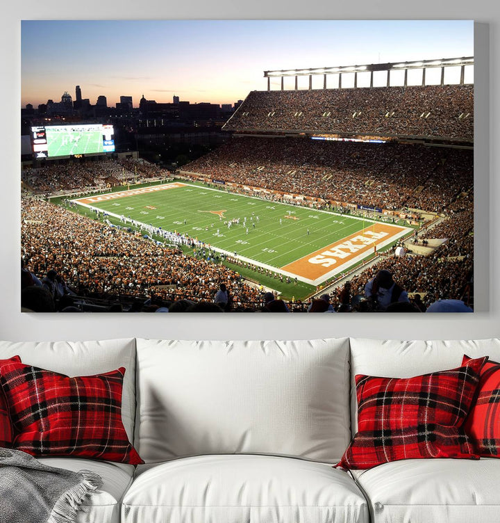 Darrell K Royal-Texas Memorial Stadium Canvas Wall Art - Texas Longhorns Football Match