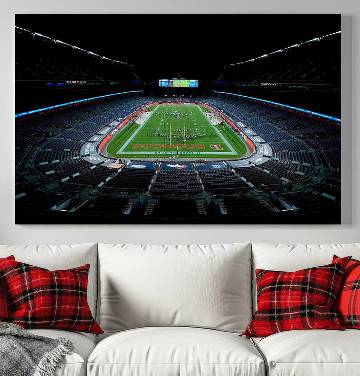 Denver Broncos Football Team Print - Denver Empower Field at Mile High Stadium Wall Art Canvas Print