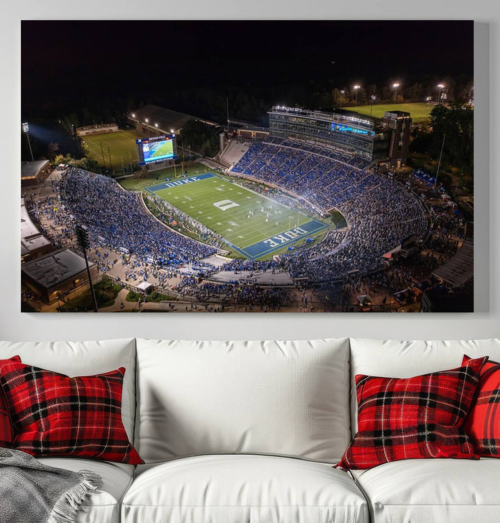 Duke University Blue Devils Football Team Print - Durham Wallace Wade Stadium Wall Art Canvas Print